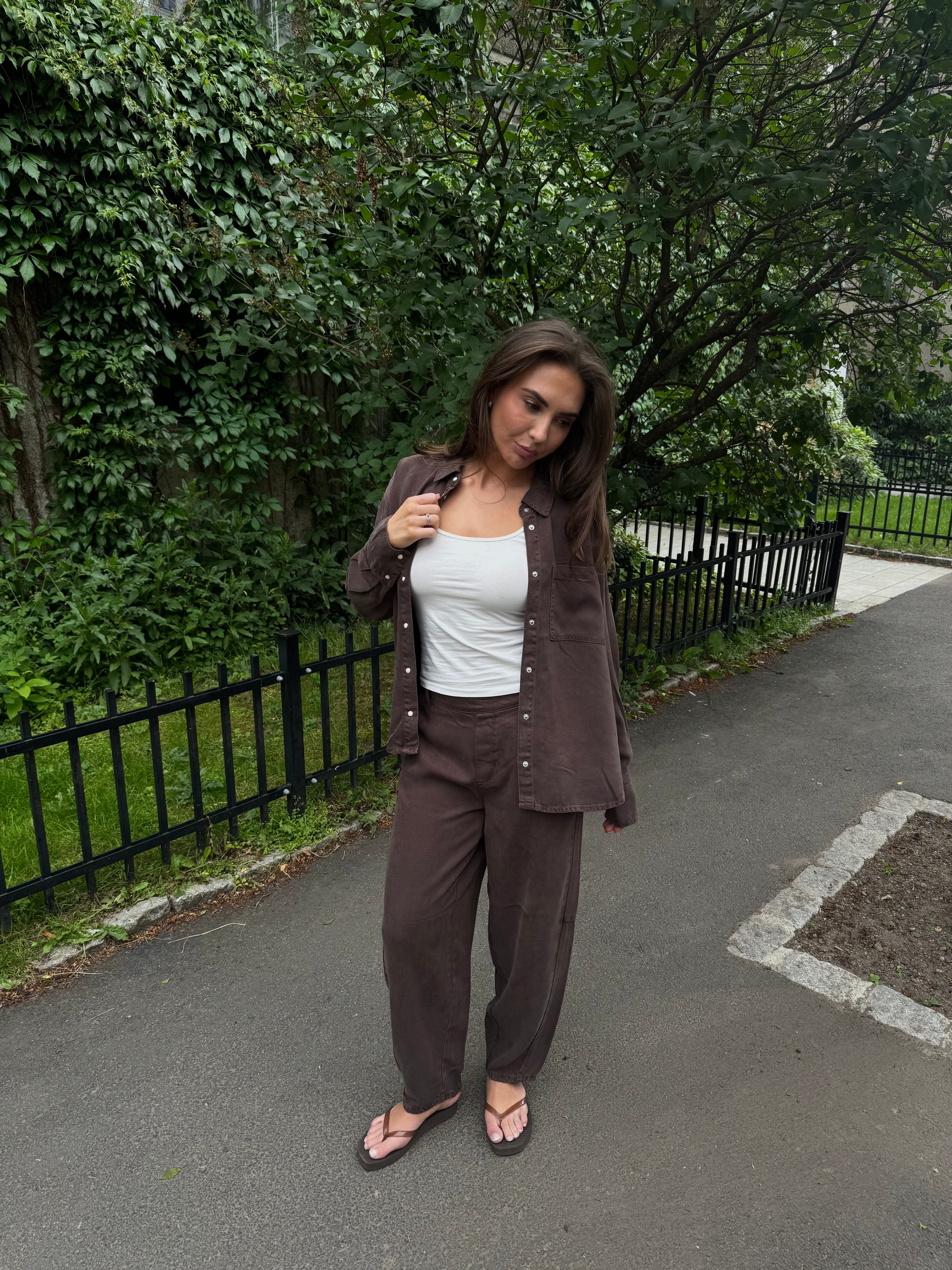 OBJFRAME Trousers - Seal Brown